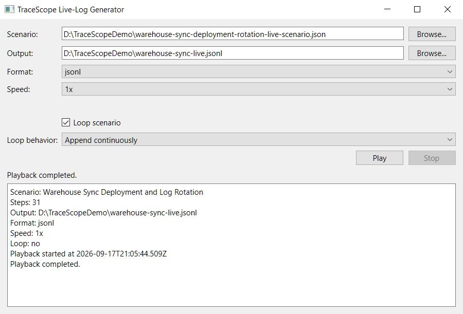 TraceScope Live-Log Generator