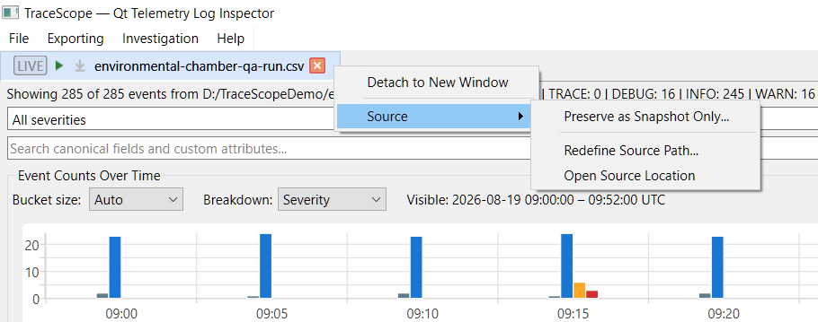 TraceScope SourceBacked Source Lifecycle