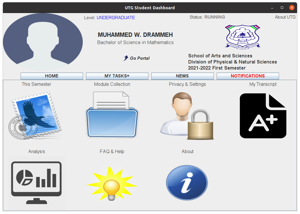 Utg Student Dashboard