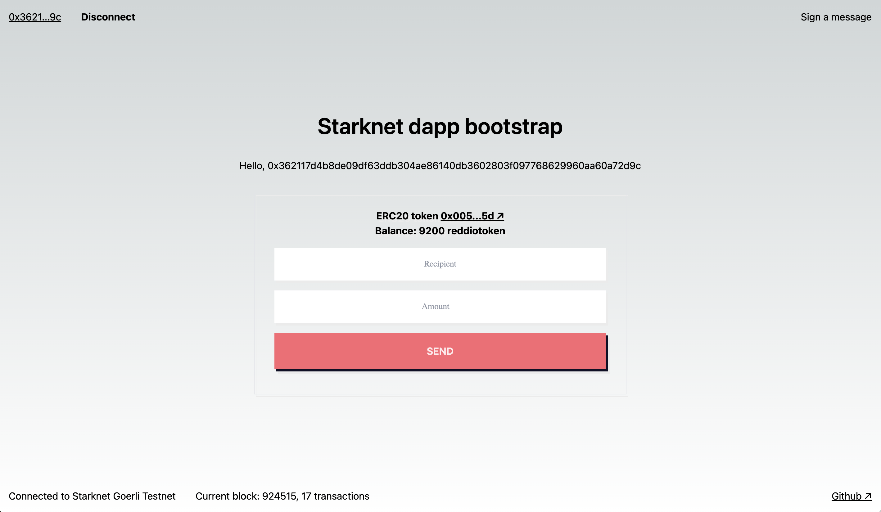 Starknet token bootstrap