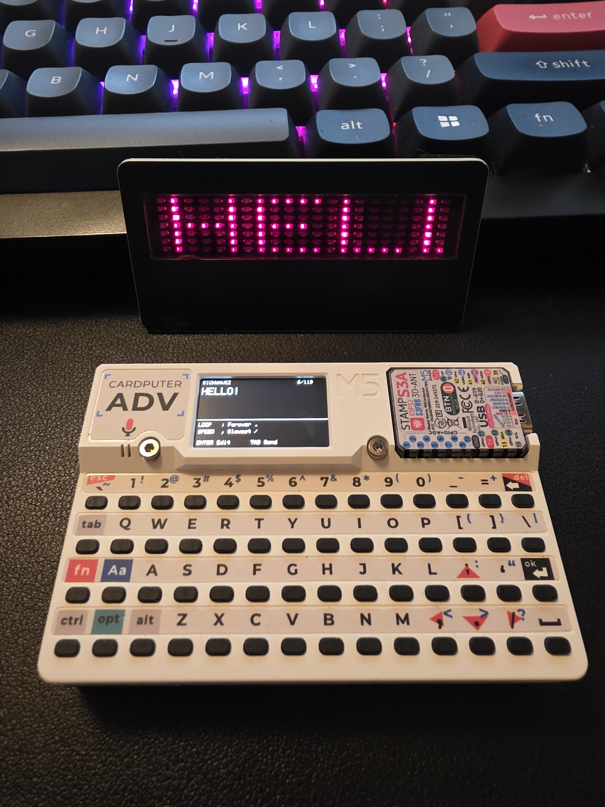 SignWaveZ programmer running on an M5Stack Cardputer ADV