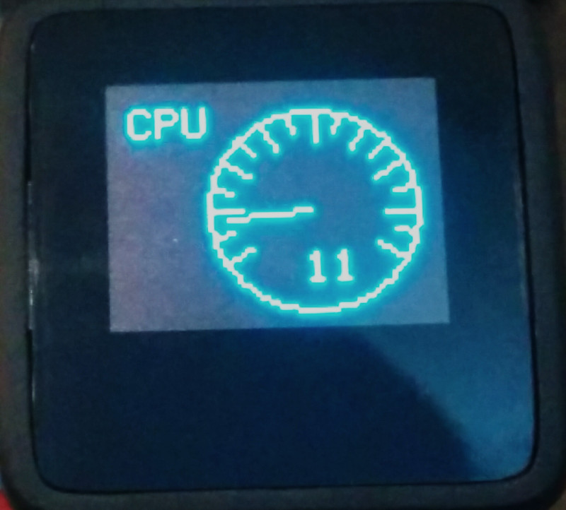 uvdial CPU monitor screenshot with SparkFun MicroView