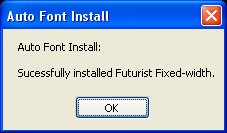 Font install notification