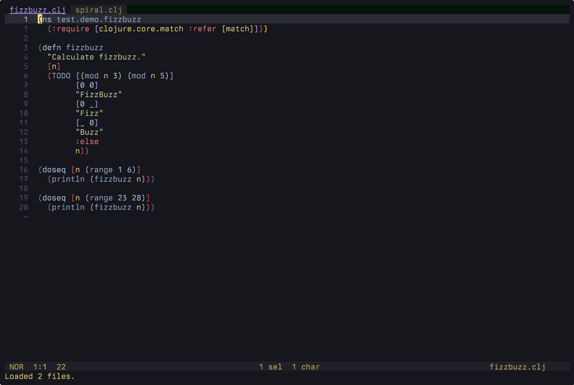 An asciinema recording of interacting with a Clojure nREPL in Helix