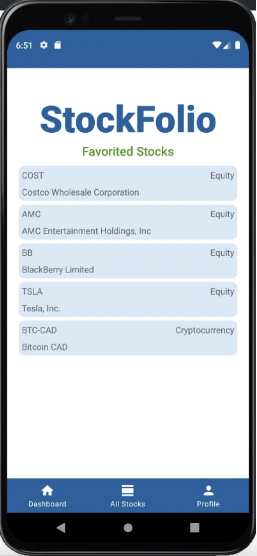 Stockfolio Dashboard