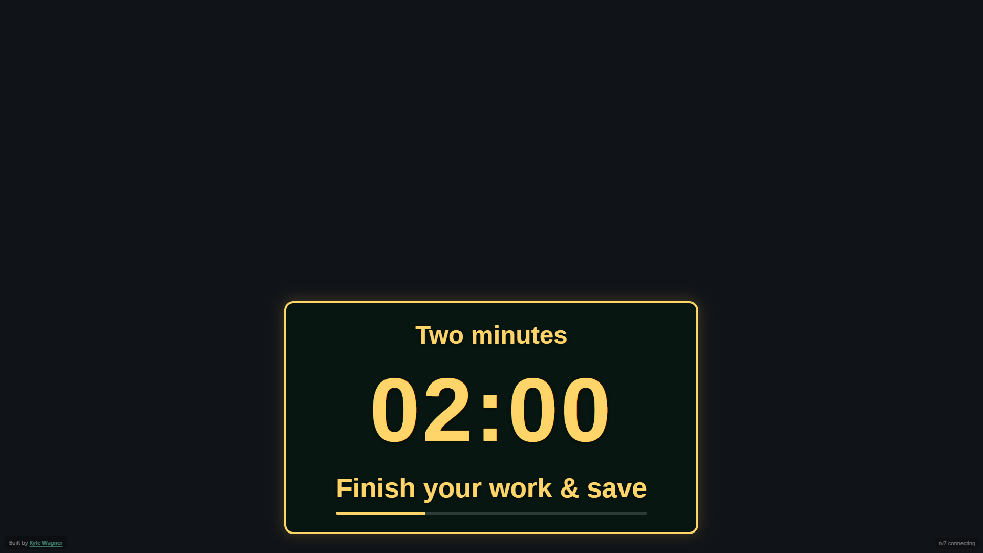Enlarged two-minute timer