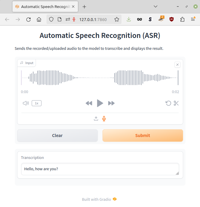 Screenshot automatic speech recognition