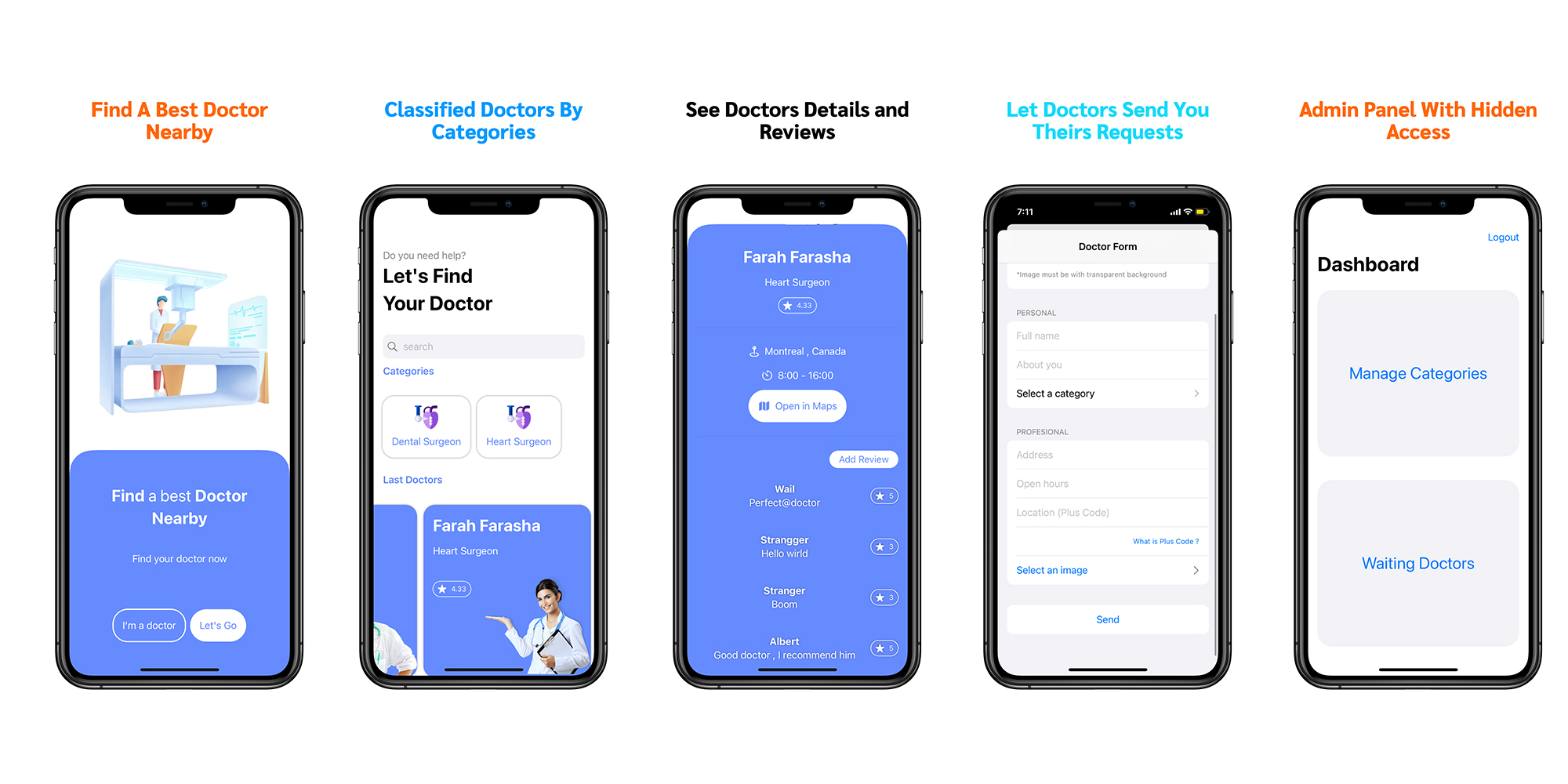 The Doctors : Find doctors , SwiftUI , Firebase , DarkMode - 2