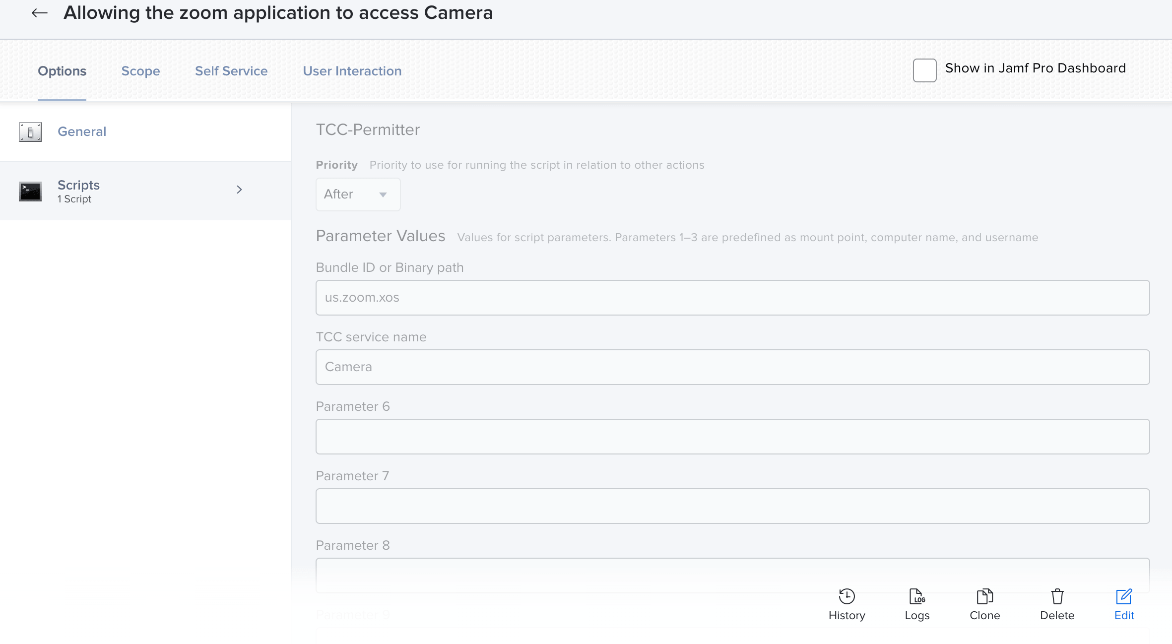 Jamf Pro policy example