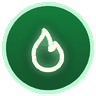 Animated flame badge