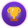 A gold trophy with a pulsing glow