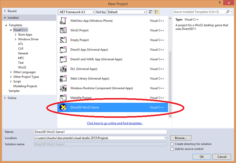 Direct3d Win32 Game Visual Studio Template Games For Windows And The Directx Sdk Blog