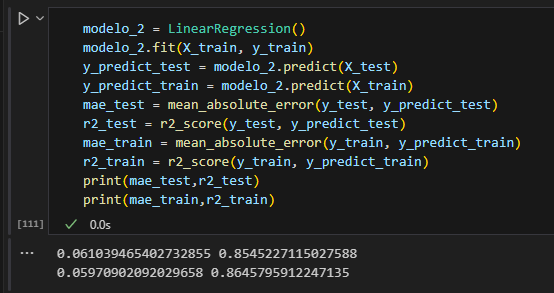 Error absoluto medio y R2 modelo inseguridad