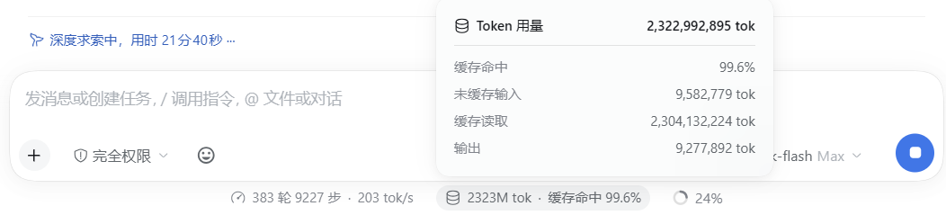 单会话 token 用量