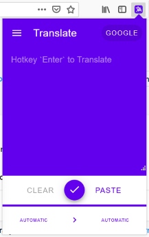 translation view in popup