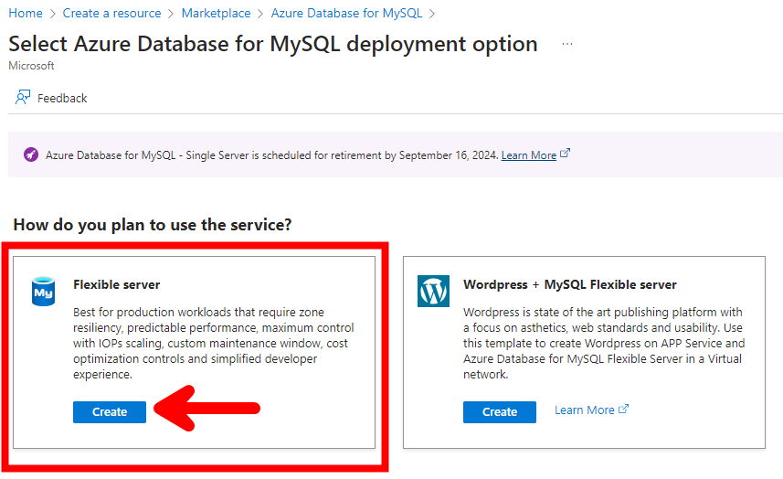 Azure - MySQL