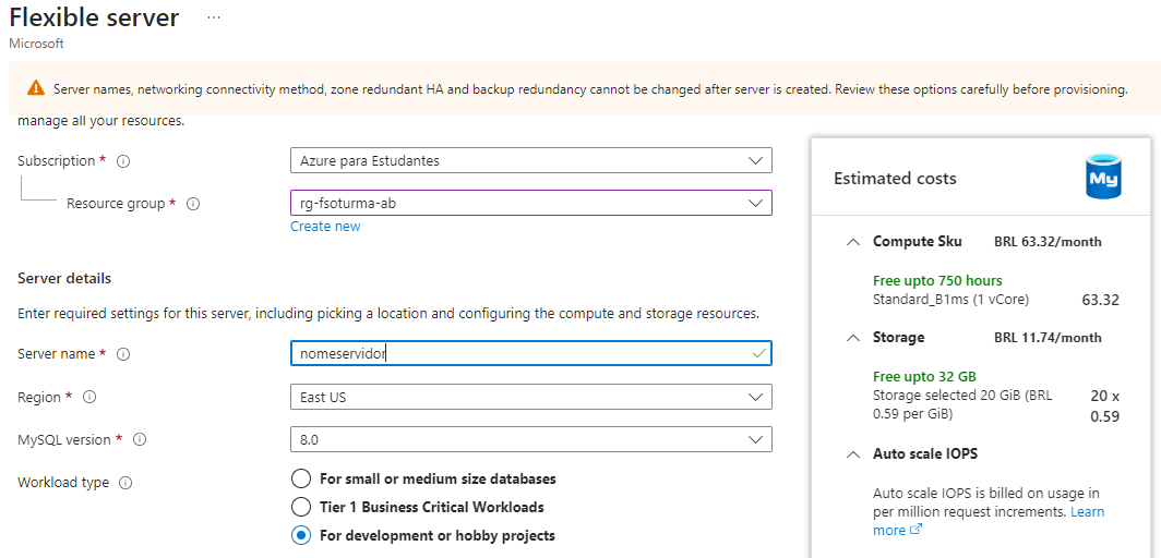 Azure - MySQL