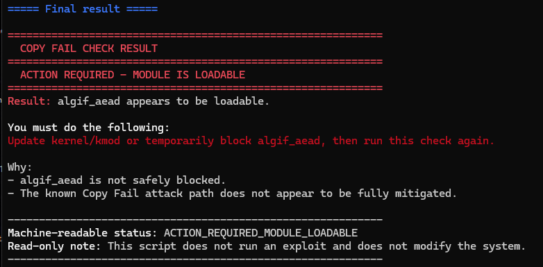 Critical result