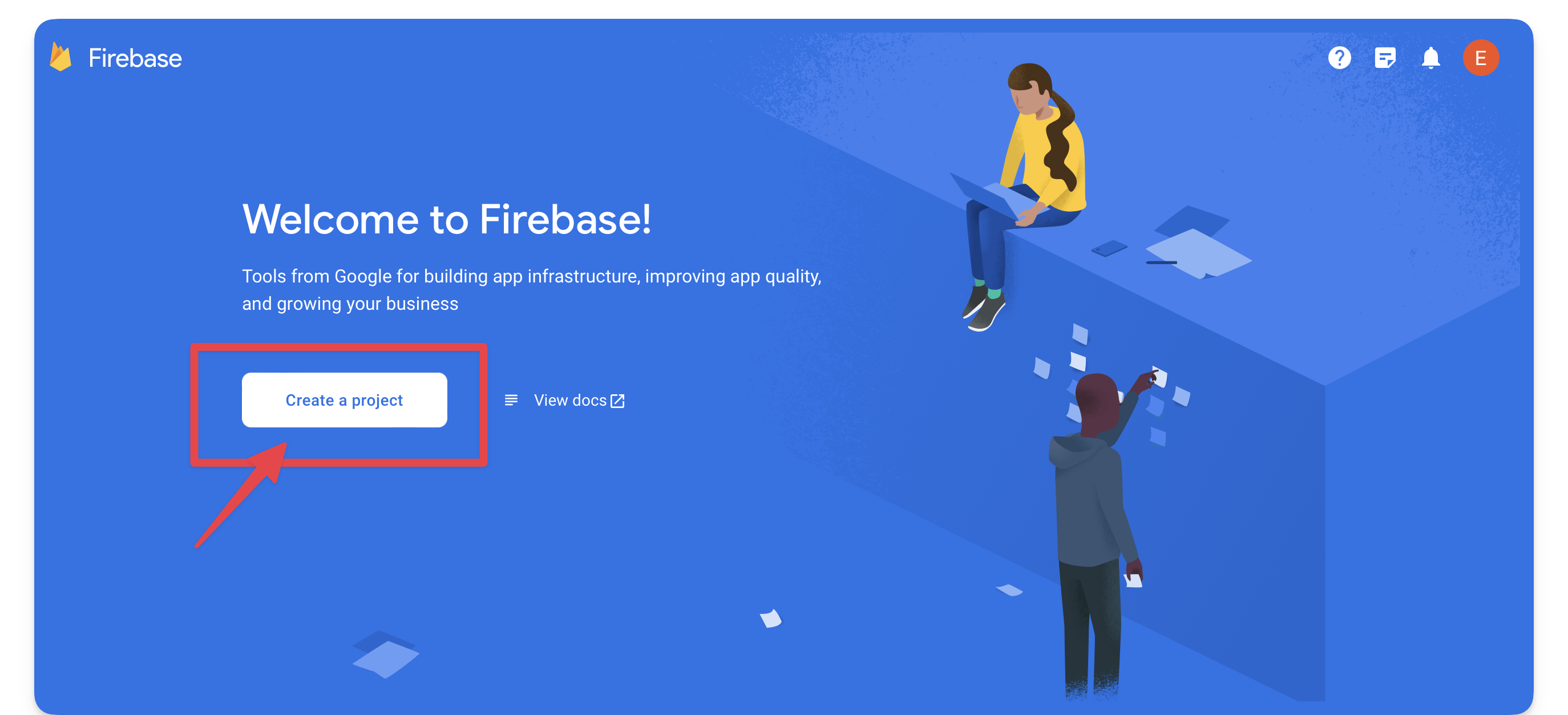 Creating a new Firebase project