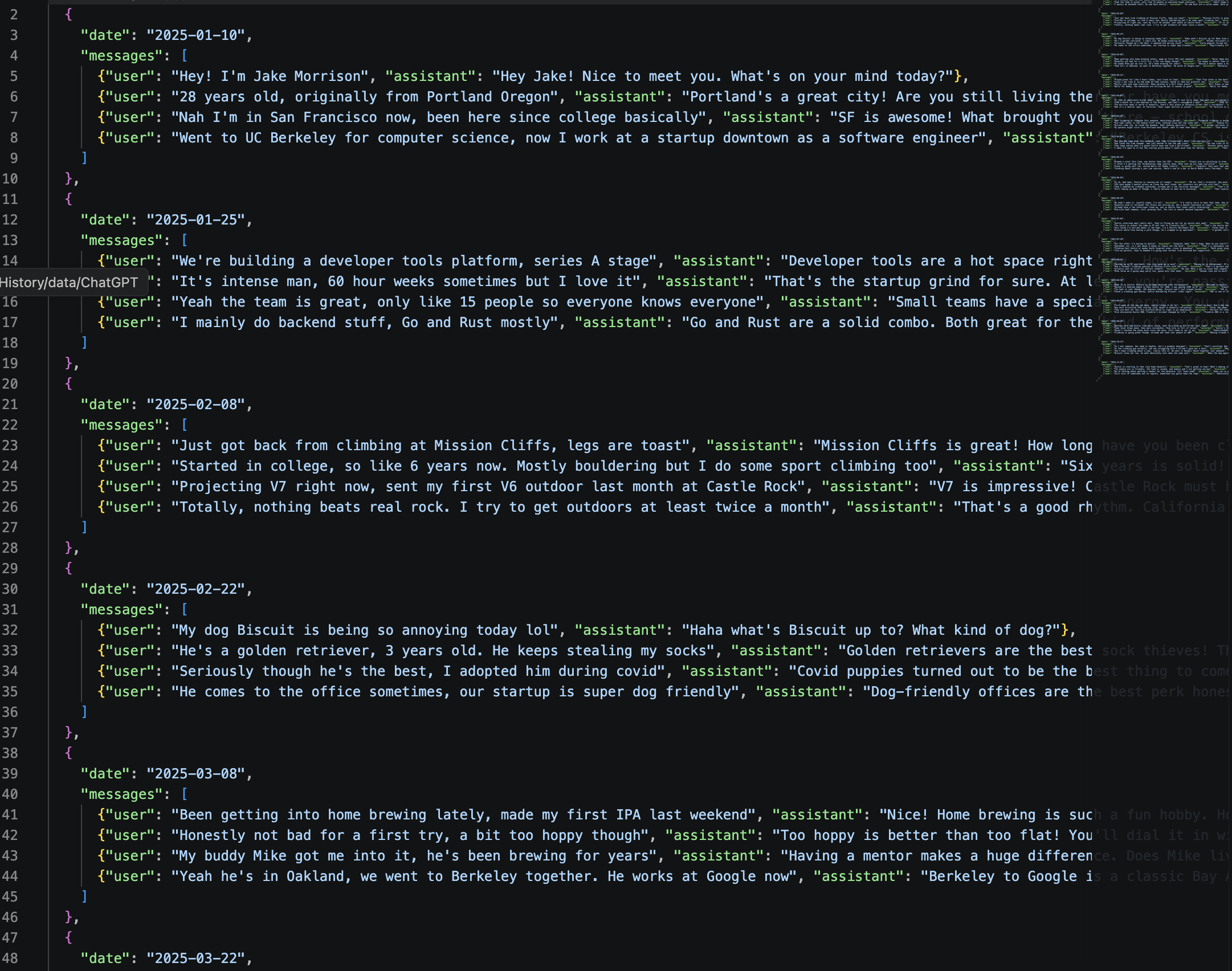 Demo raw conversations