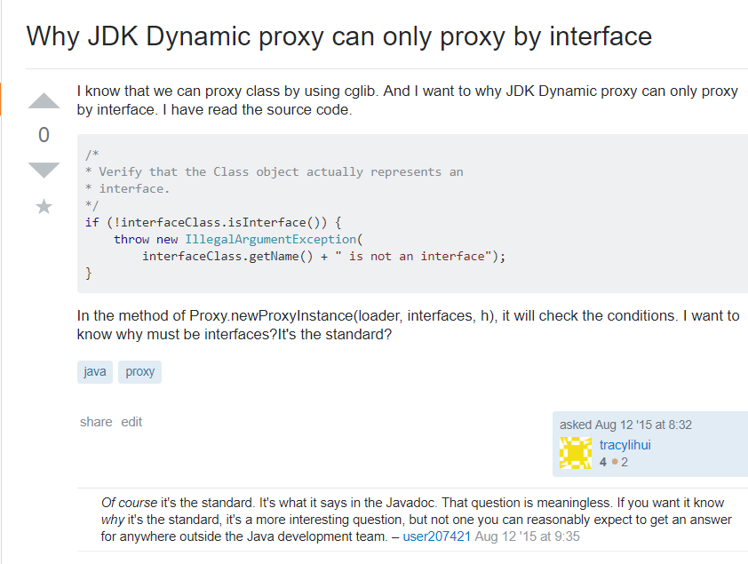 为什么jdk动态代理要继承proxy-Stack Overflow