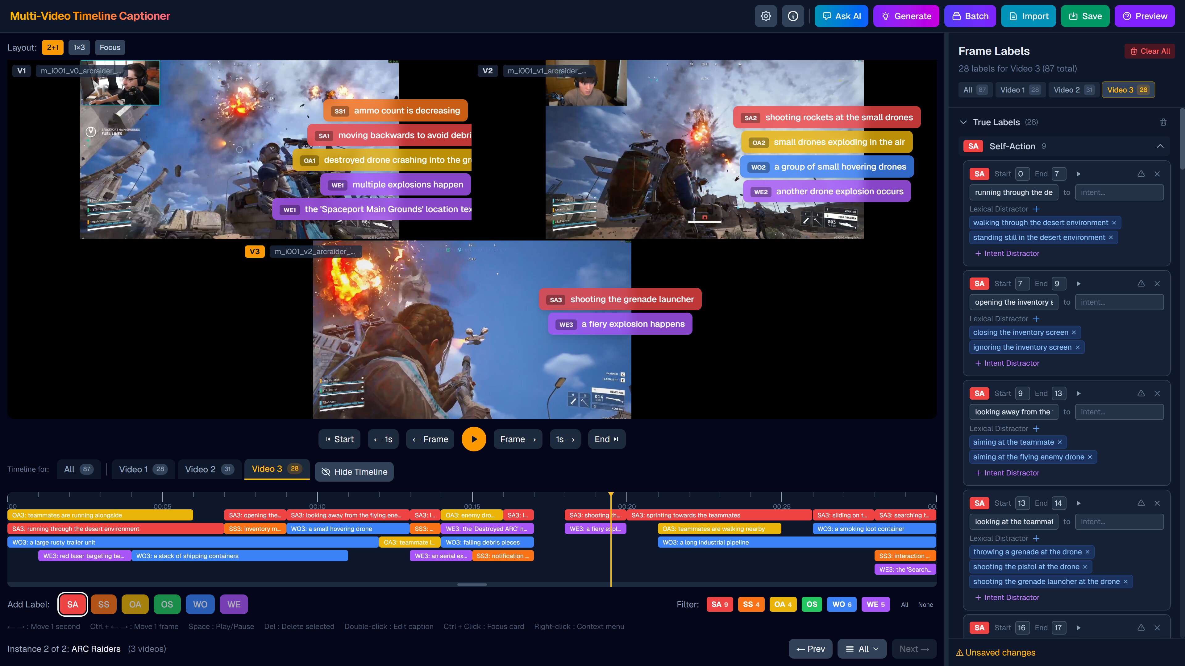 Multi-video interface