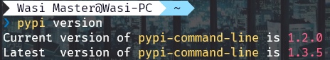 Seeing the current and latest version of pypi-command-line
