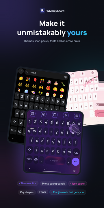 Make it unmistakably yours: emoji search and themes