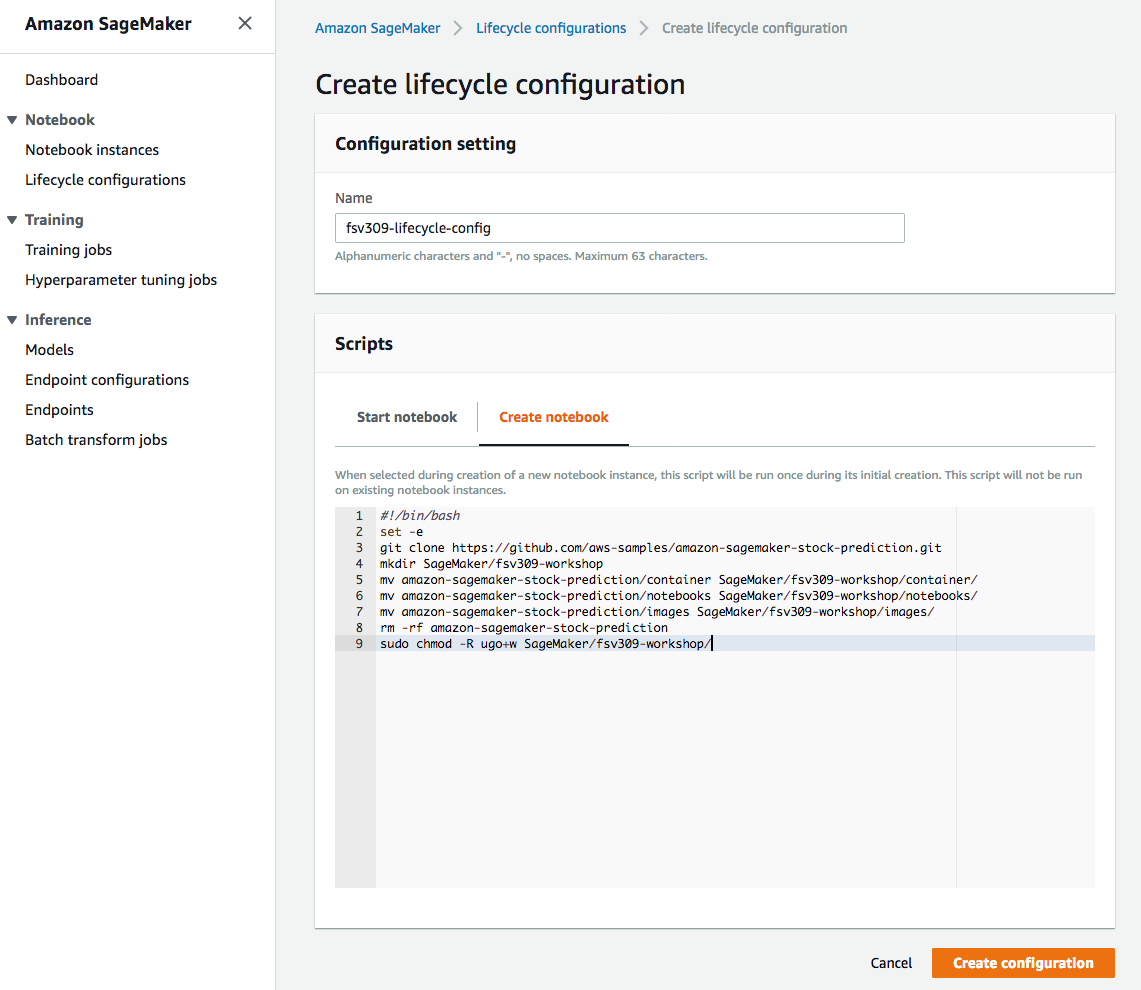 Create notebook script