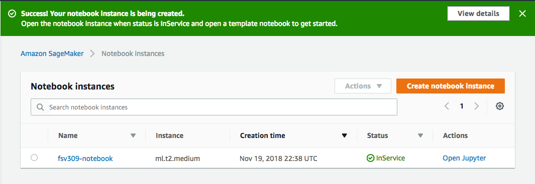 Notebook instance ready