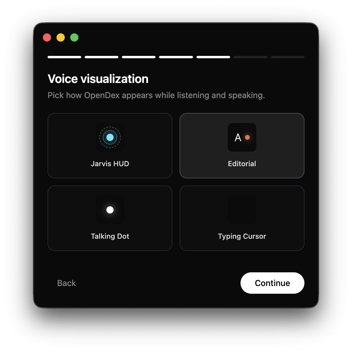 Onboarding theme picker