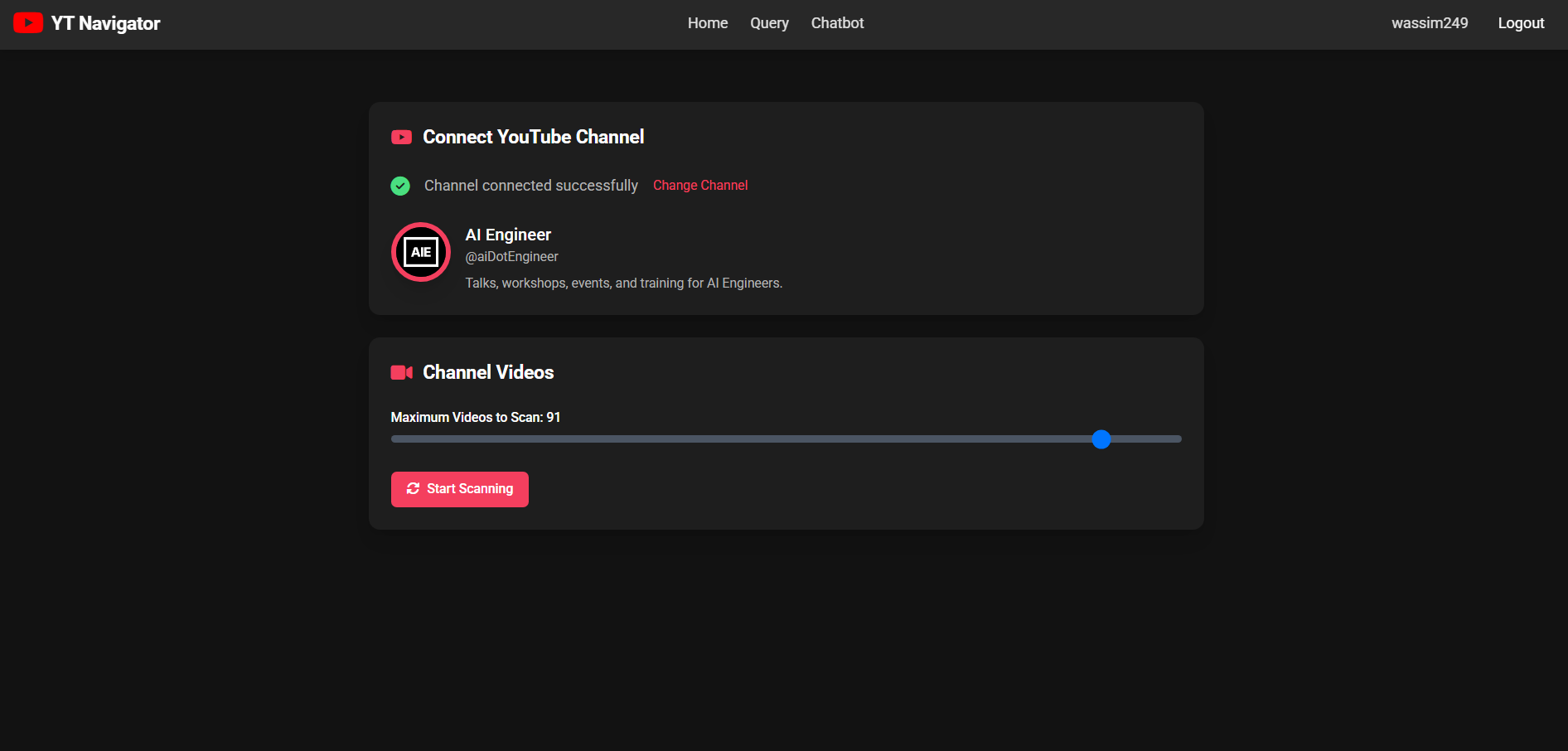 Channel data retrieval
