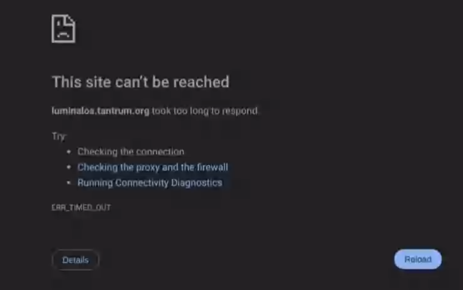 Site Can't Be Reached Screenshot
