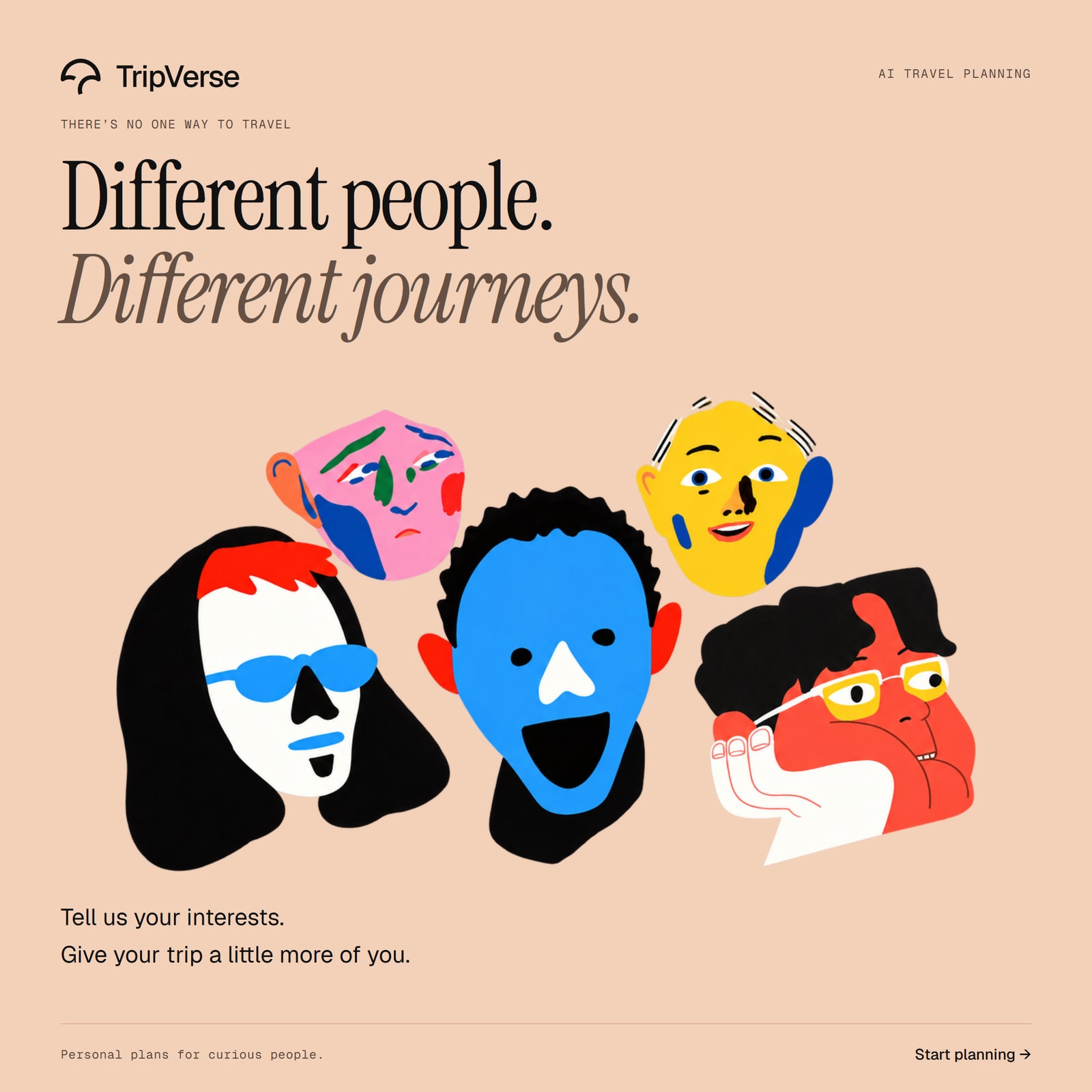 Campaign artwork with a group of colorful illustrated faces