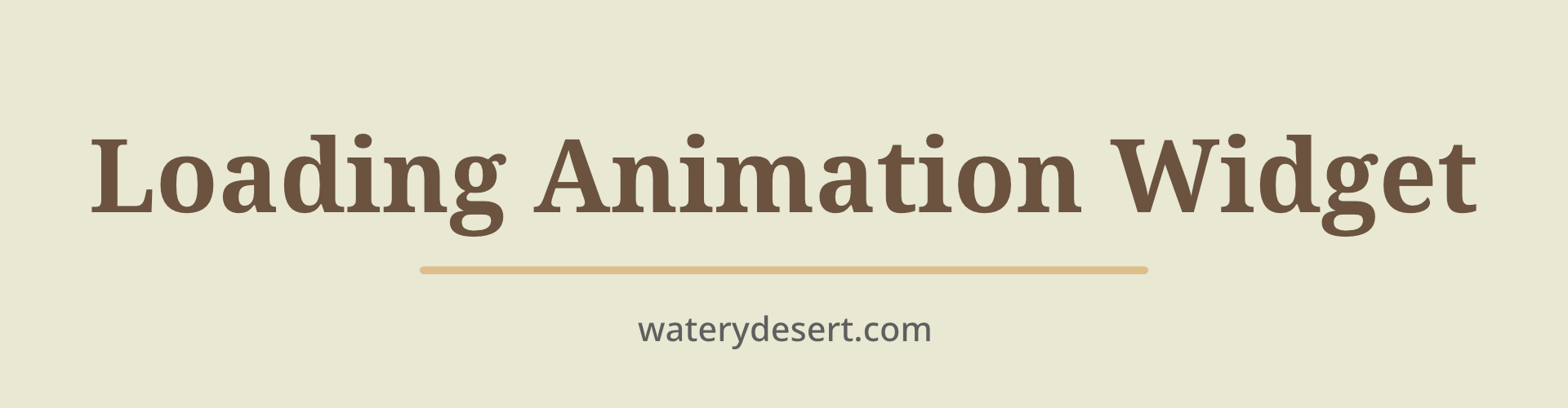 Loading Animation Widget