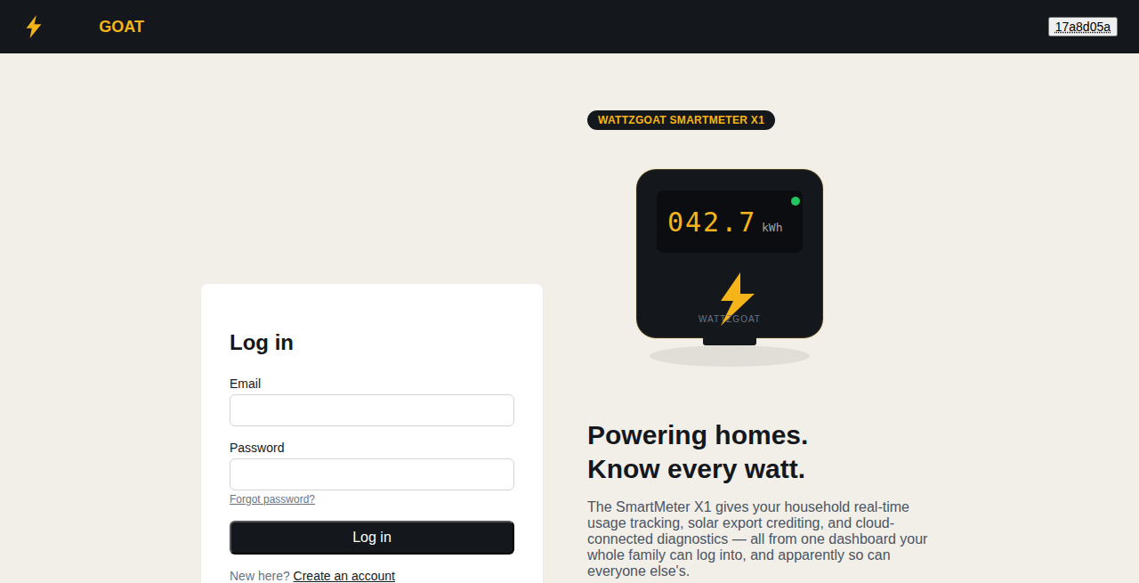 Login page