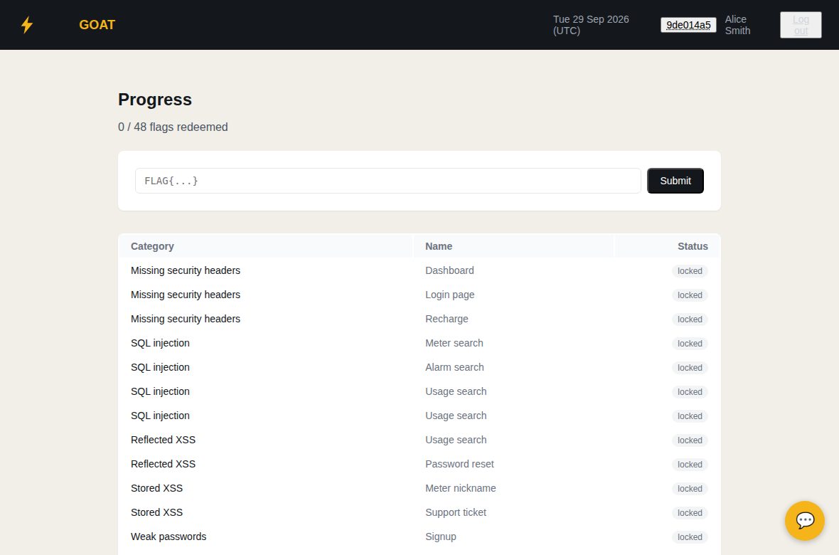Progress page