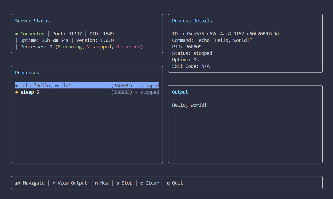 TUI Screenshot