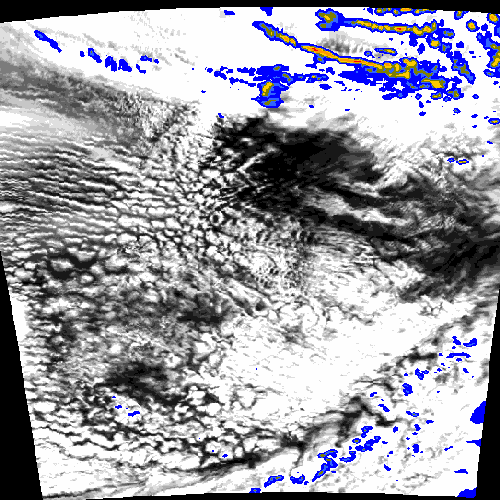 Cloud Cover and Rainfall Forecast Map - Raw Layer