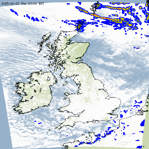 Cloud Cover and Rainfall Forecast Map - Processed Image