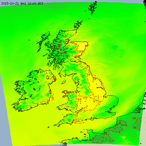 Temperature Forecast Map - Processed Image