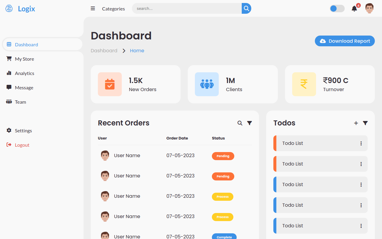 GitHub - waytologic/Responsive-admin-dashboard · GitHub