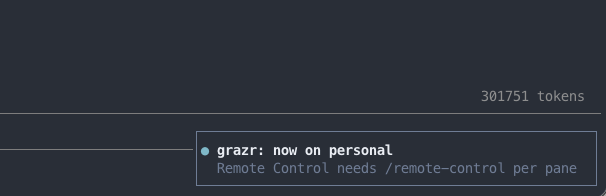 grazr's toast after a rotation: now on personal