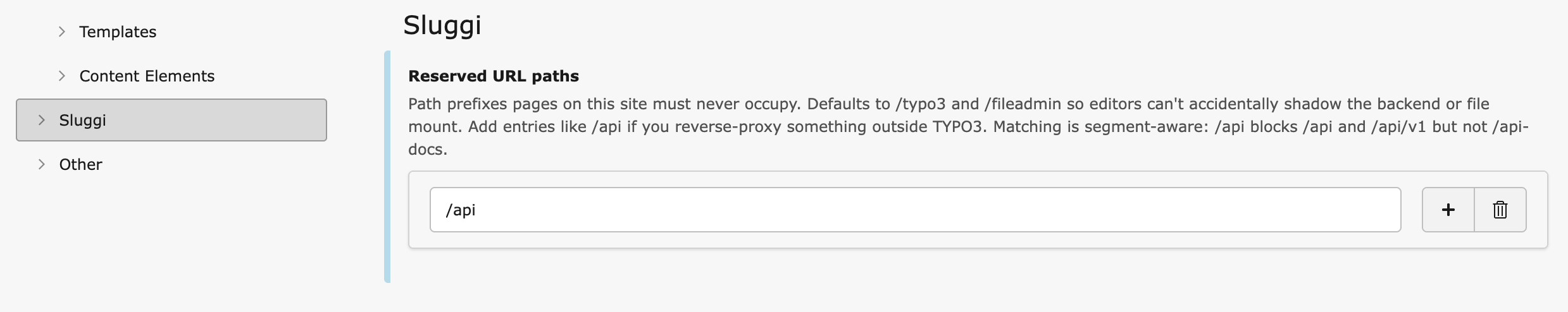 Reserved URL paths in Site Settings