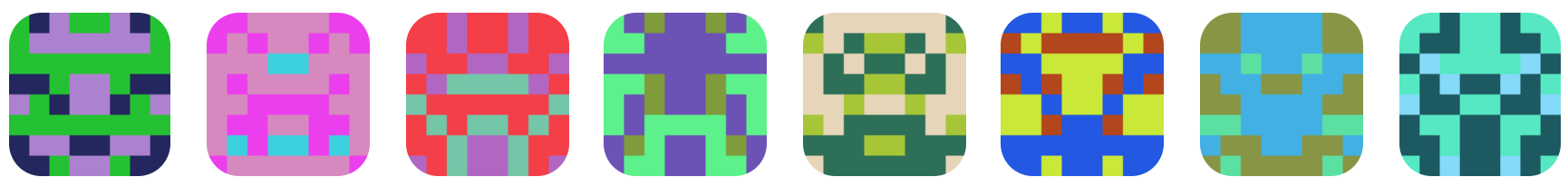 Sample of generated blockies