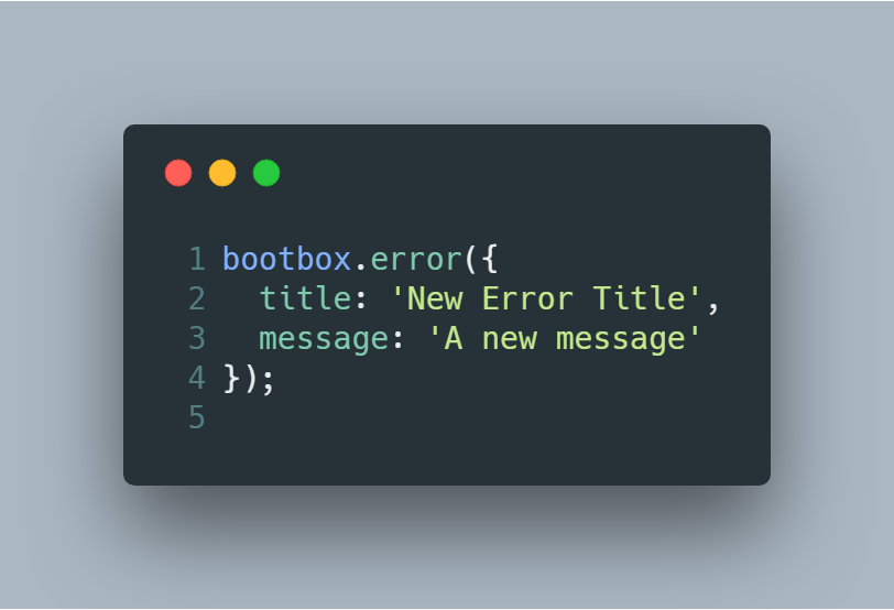 Bootbox Error Title and Message