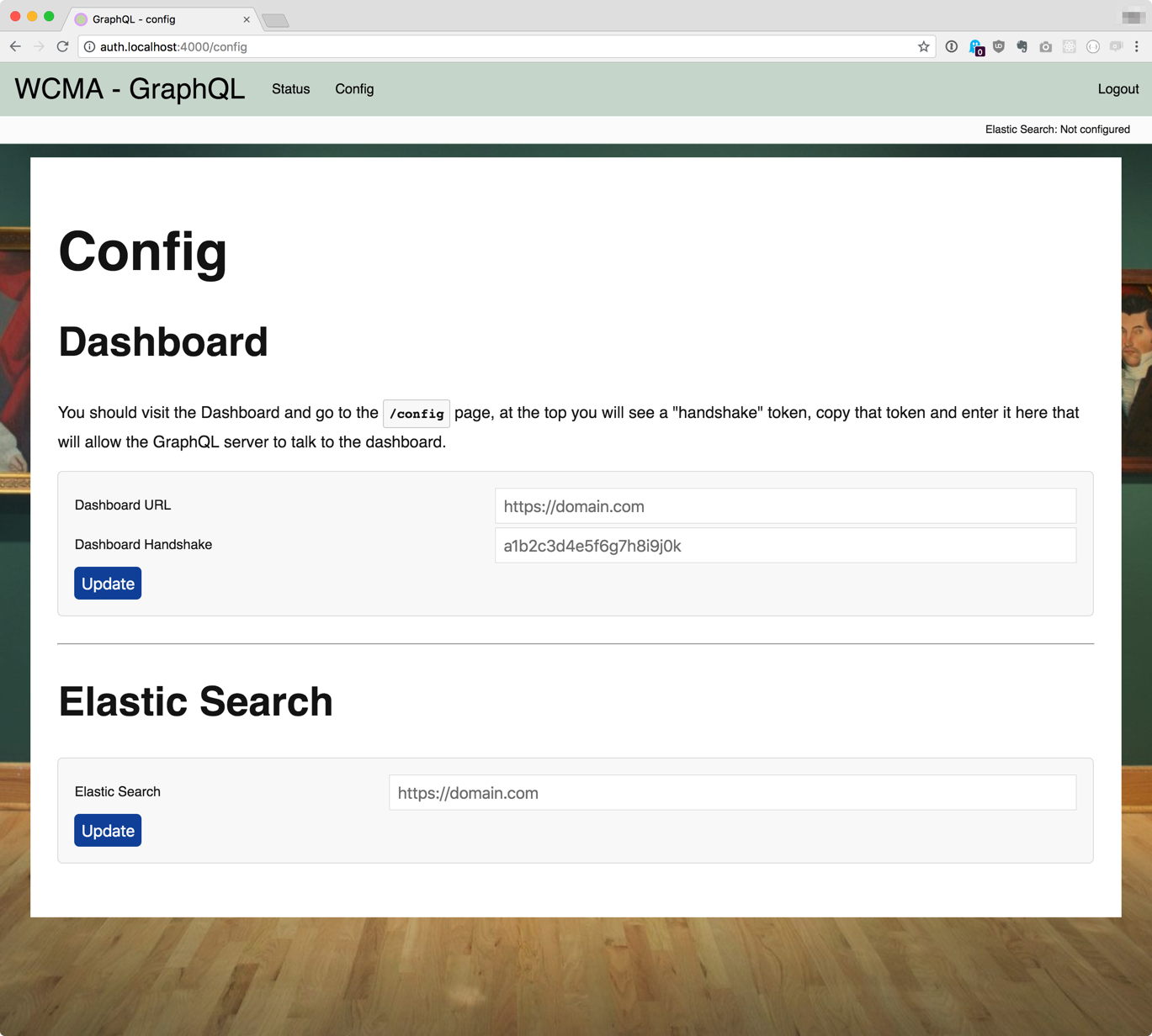 Config page