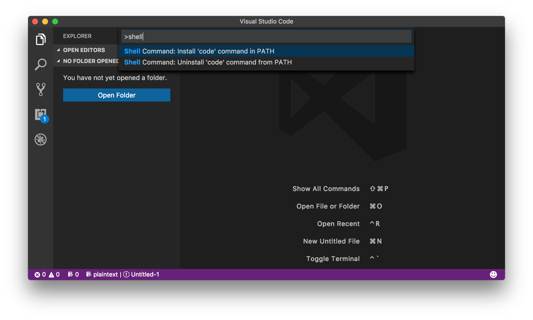 Как открыть Visual Studio Code из терминала в macOS?