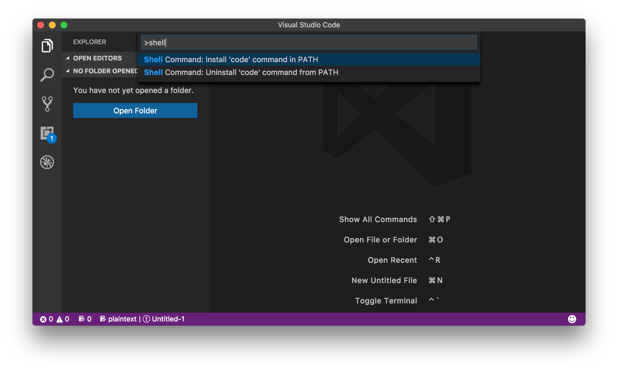 Как открыть терминал в visual studio code на mac