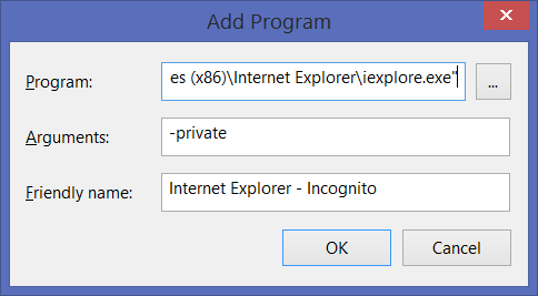 Internet Explorer в режиме private
